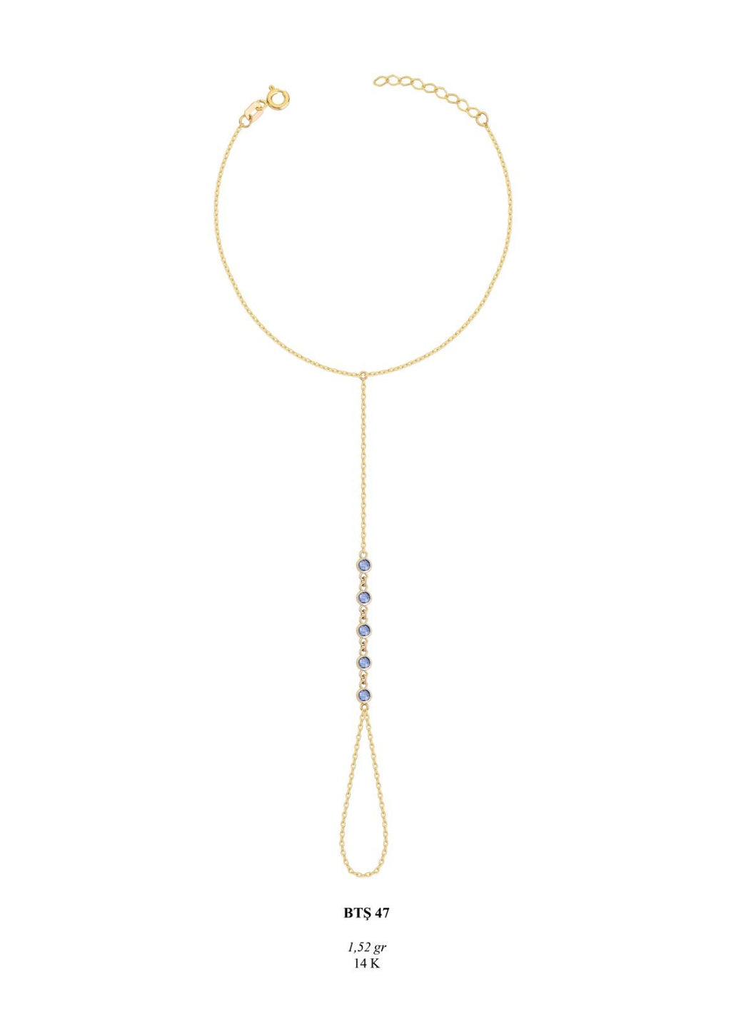 Mavi Taş Detaylı Altın Şahmeran