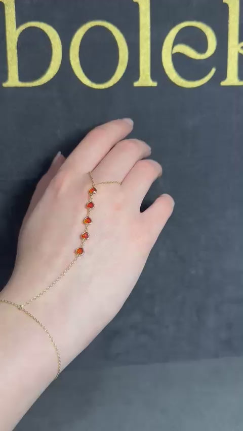 Kırmızı Kalp Taşlı Altın Şahmeran